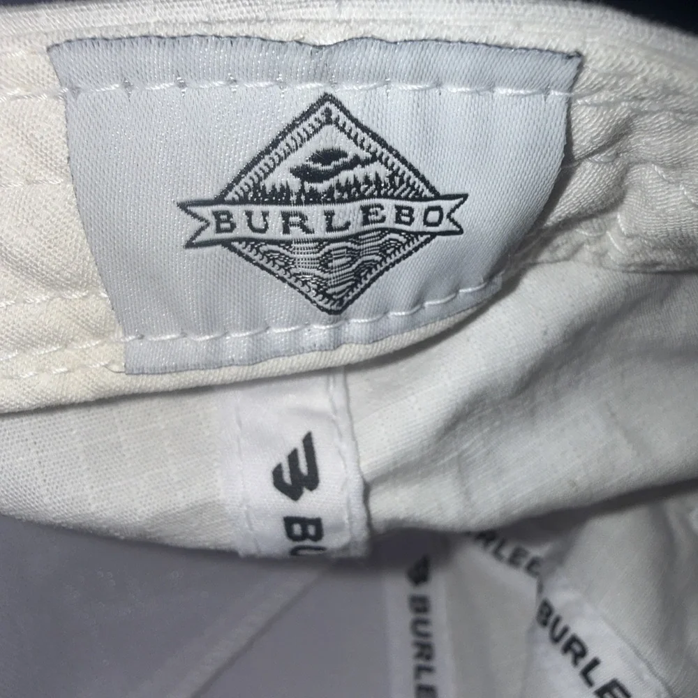 Burlebo White Rope Hat Georgia Black Embroidered Script Southern Ball Cap